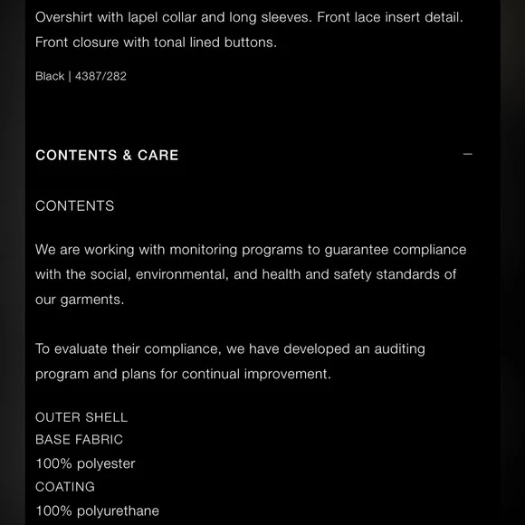 Women Zara Faux Leather Overshirt With Lace Inserts Size XS - Picture 10 of 16